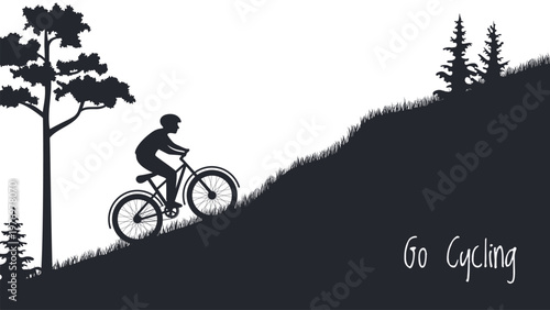 Silhouette of bike rider