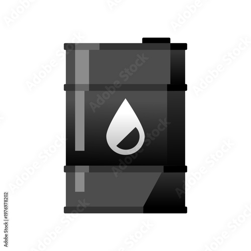 Black oil barrel fuel tank icon vector design