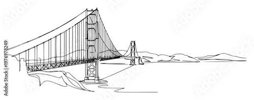 golden gate bridge san francisco landmark sketch