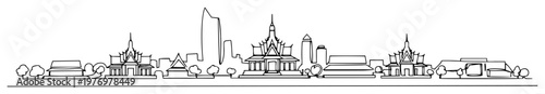 phnom penh skyline cambodia temples and buildings