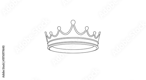 Simple line crown drawing representing monarchy, power, and success perfect for luxury branding, royal themes, or award designs.