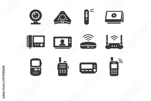 Display simple image vector presenter video translator speakerphone home screen icon generation