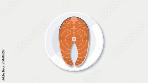 A plate of raw salmon fillet on a white background, ready for cooking