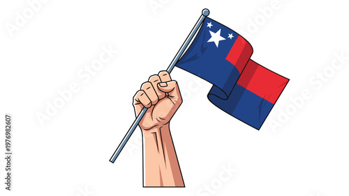 Hand taking white document with tax title out of blue envelope representing financial filing, bookkeeping, and government regulation compliance work.