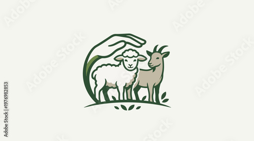 Protecting Farm Animals Sheep and Goat Under Hand