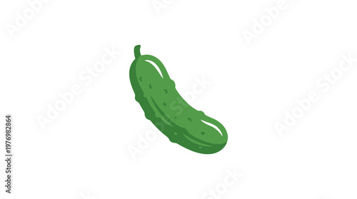 Cartoon Style Isolated Green Cucumber