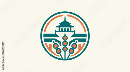 Minimalist Japanese Temple Logo Design