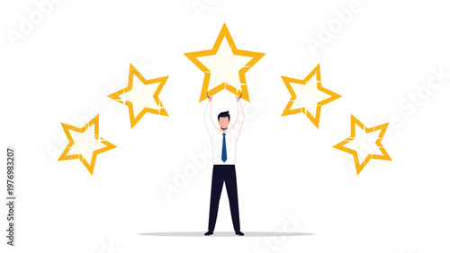 Businessman holding black umbrella to protect himself from falling virus molecules representing health safety and pandemic protection measures daily.