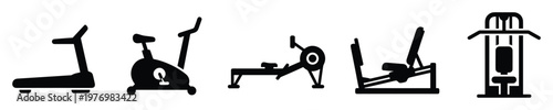Versatile collection of essential gym equipment icons for fitness apps, health club promotions, and workout routine graphic designs