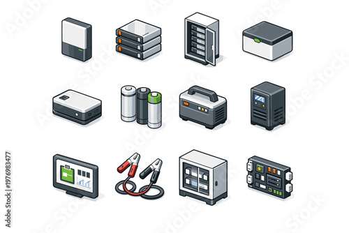 Home icon wall energy power bank lithium vector battery rechargeable