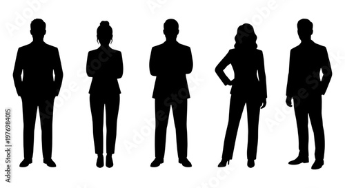 Business people silhouettes, professional group vector, office team set