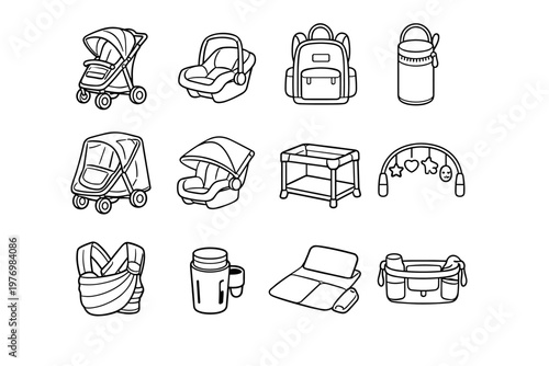 Simple holder bag vector generation image baby bar buggy icon stroller cover