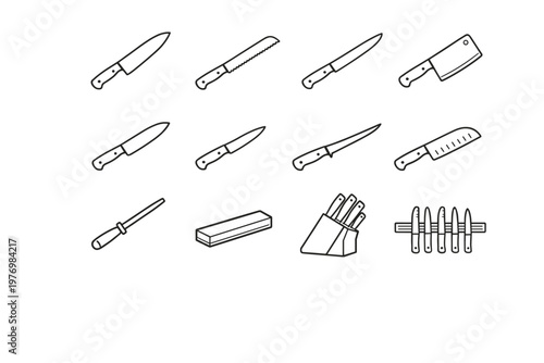 Sharpening magnetic blade icon image vector generation simple flexible fillet long chef
