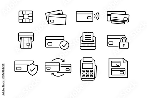 Chip symbol simple swipe credit reader vector card generation icon terminal payment