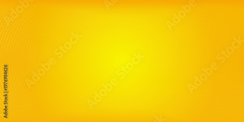 Yellow Halftone Radial Background with Bright Center Glow and Gradient Dot Pattern. Vector Eps 10