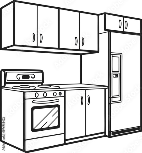 vector illustration of a kitchen