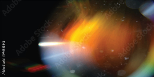 An abstract cosmos background blending a sunlit sky with a swirling nebula galaxy and glowing fractal dust to create a creative science fiction universe backdrop