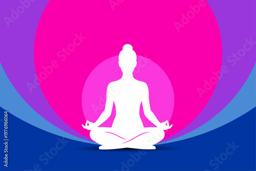 sagoma, donna, silhouette, meditazione, yoga, benessere, relax, rilassare, la mente, posizione yoga,