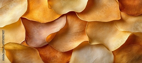 Artistic Arrangement of Dehydrated Leaves with Natural Textures and Tones for Surface Decor Design