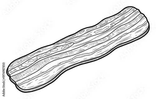 Hand drawn wood plank with natural grain texture and organic wavy edges providing a versatile graphic resource for various design projects and rustic themed decorations