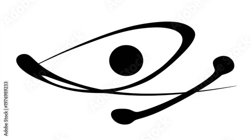 Minimalist black eye design on white