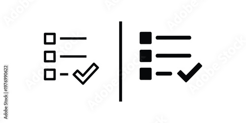 Two set checklist with outline and solid square bullet points