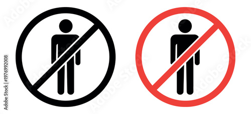 No entry sign for person vector illustration depicting prohibited access or restricted area symbol for safety, warning, and security design
