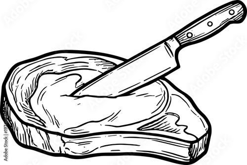 Hand drawn sketch ribeye steak