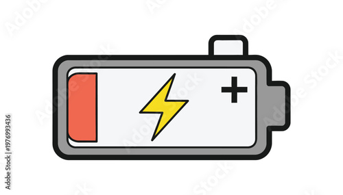 Battery icon showing low energy level with lightning bolt symbol