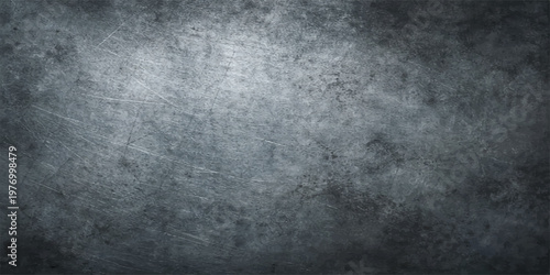 Grungy textured metallic surface with fine scratches and a subtle gradient creating a worn industrial aesthetic suitable for backgrounds