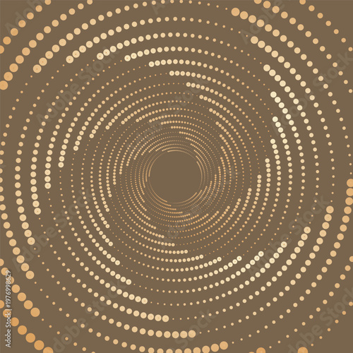 Abstract fractal dot spiral wave pattern. Vector technology lines graphic element.