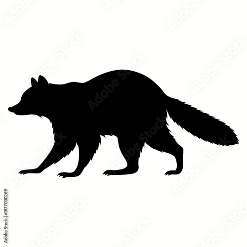 Black Fox Silhouette, Fox Icon, Animal Vector, Wildlife Illustration