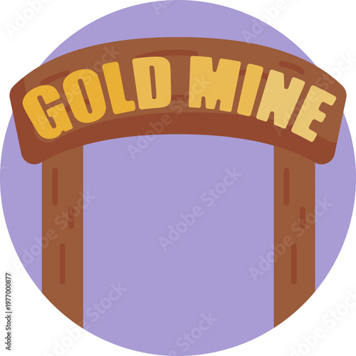 A wooden mine entrance framed with beams, featuring a closed gate or barrier, symbolizing restricted access to a gold mine.