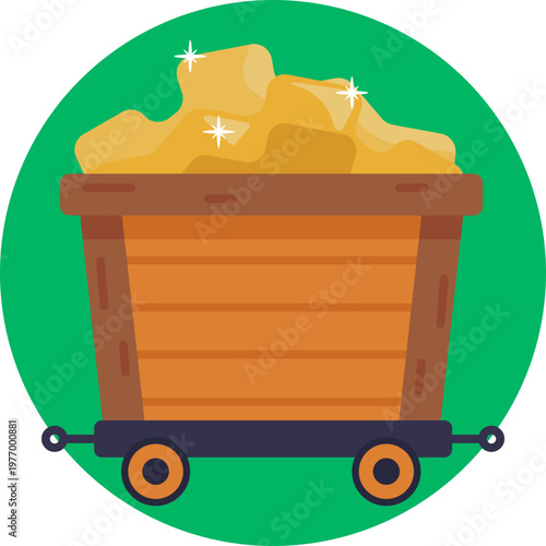 An icon representing a cart used to carry extracted gold or ore from deep within the mine to the surface.