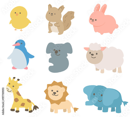 保育園・幼稚園のクラス名に使える動物イラストセット