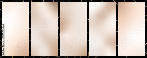 Beige gradation bg, set of pastel taupe gradients, vector.