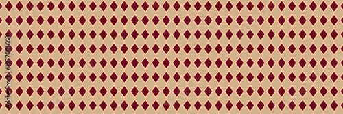 Vector pattern featuring a seamless geometric design with alternating maroon and beige diamond shapes, creating a classic harlequin-style background.