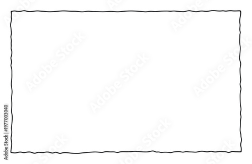 A hand drawn wavy rectangular border creating a doodle style frame perfect for adding an informal touch to documents invitations and social media posts
