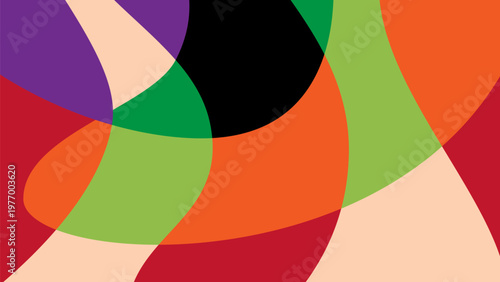 Dynamic Abstract Background Curve Composition with Bold Contrast