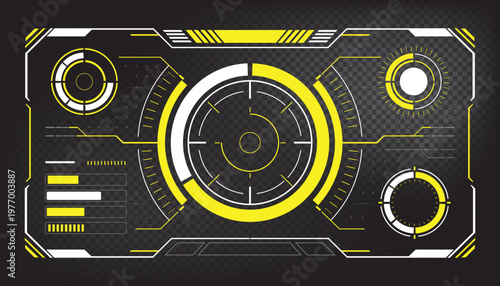 Futuristic Sci-Fi HUD Gaming Interface and Tactical Screen Elements