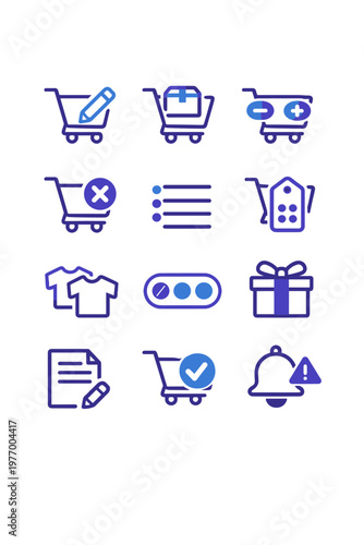 Image icon edit generation stepper vector box cart product item simple palette