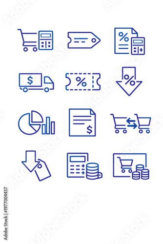 Generation icon percentage cart price total chart simple vector drop subtotal image