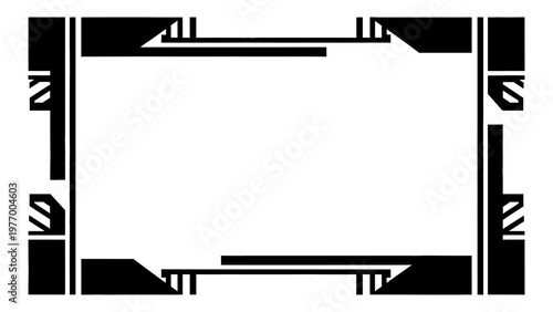 Futuristic HUD frame vector illustration with geometric tech border for UI design and gaming overlays