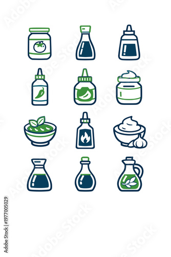 Bowl image jar pesto icon generation tomato mayonnaise oil sauce vector simple