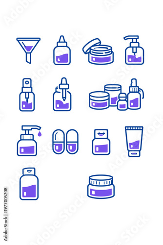 Refill vector image dispenser icon liquid generation set travel simple squeeze tool
