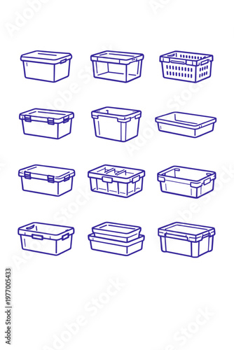 Lid heavy box simple icon stackable vector organizer generation image storage container