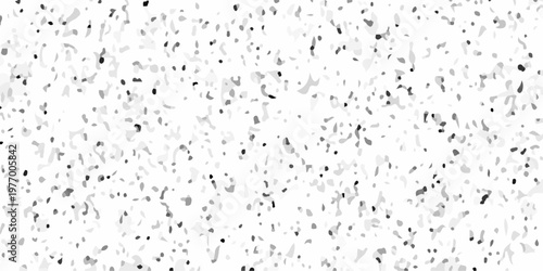 White Polished Terrazzo Texture Background with Black and Grey Speckled Marble Chips for Interior Design and 3D Rendering