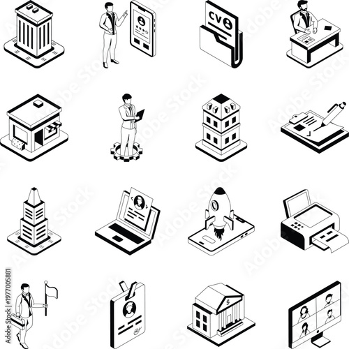 Adobe IlluCollection of Business and Corporate Isometric Style Icons 

strator Artwork