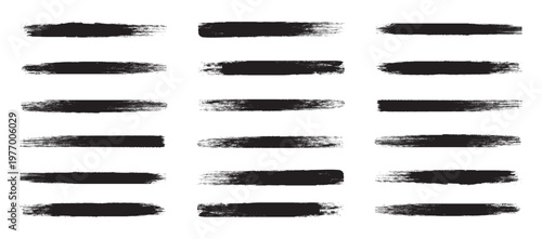 Big set of grunge black paint, ink brush strokes. Vector brush streaks pack marker ink strokes grunge. Vector illustrations.