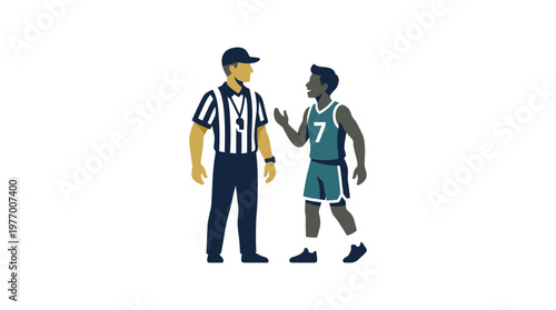Basketball Player Talking to Referee